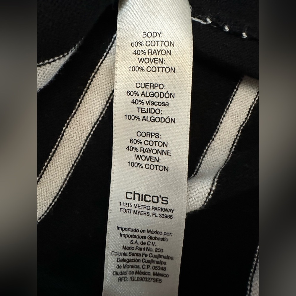 Chico's Black and White Women's Blouse - Picture 6 of 10